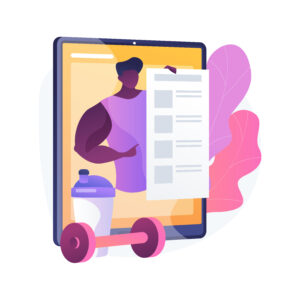 online coach abstract concept vector illustration.